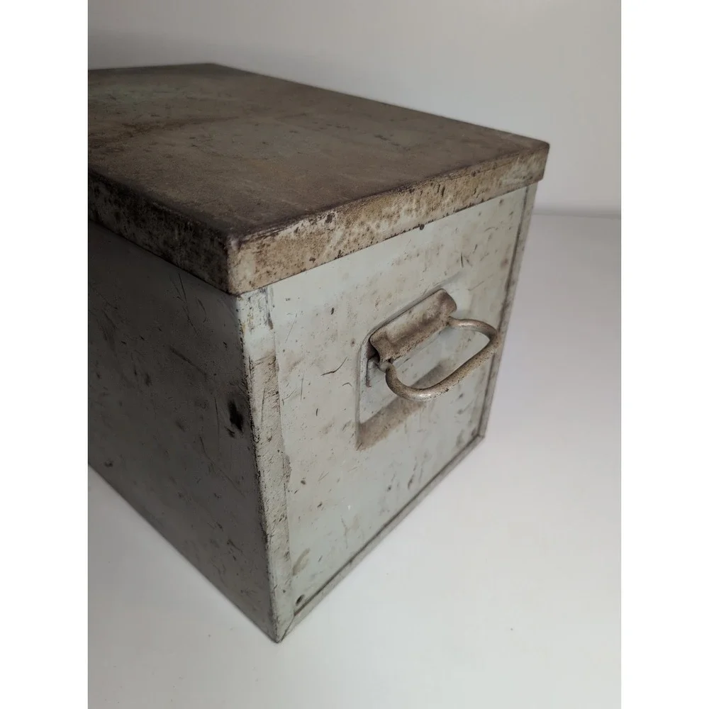 Vintage 1936 Military Metal Storage Exploder Box Empty With Handles